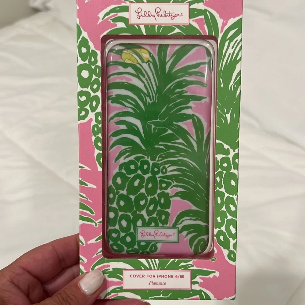 NIB Lilly Pulitzer Flamenco IPhone Cover 6/6S Pineapple pink green phone case